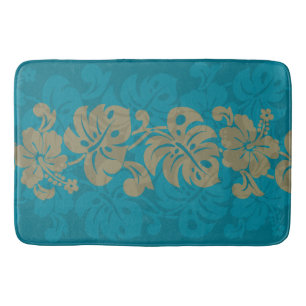 Kalakaua Hawaiian Hibiscus Border KL303 Bath Mat