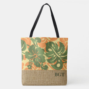 Kalakaua Hawaiian Hibiscus Monogram Beach Bag