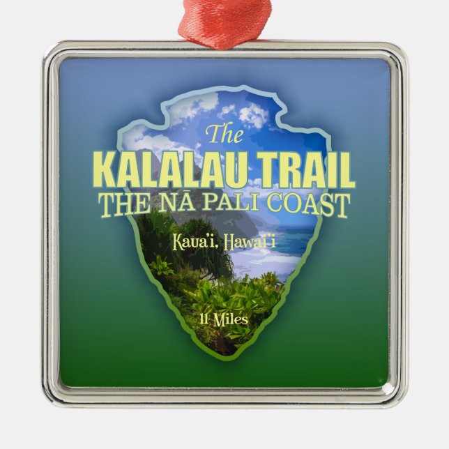 Kalalau Trail (arrowhead) Metal Ornament (Front)