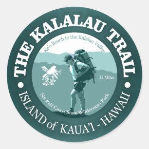 Kalalau Trail Classic Round Sticker