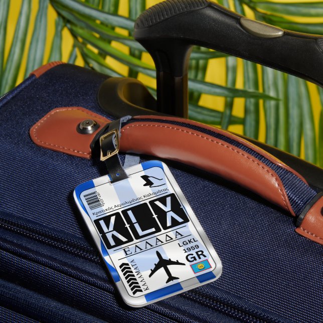 Kalamata KLX Airport Code Luggage Tag (Front Insitu 1)