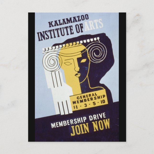 Kalamazoo Institute of Arts  - WPA Poster - Postcard (Front)