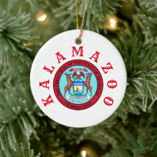 Kalamazoo, Michigan Ceramic Ornament