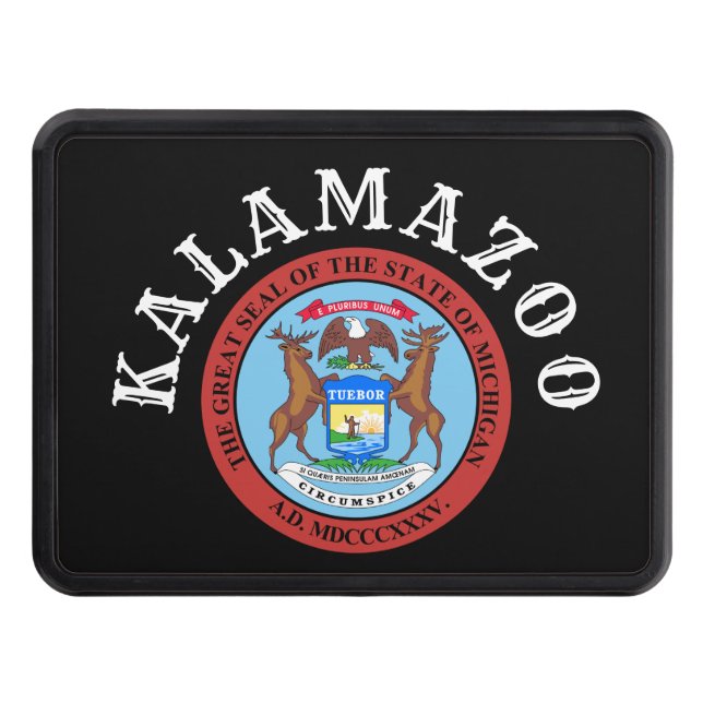 Kalamazoo, Michigan T-Shirt Trailer Hitch Cover (Front)