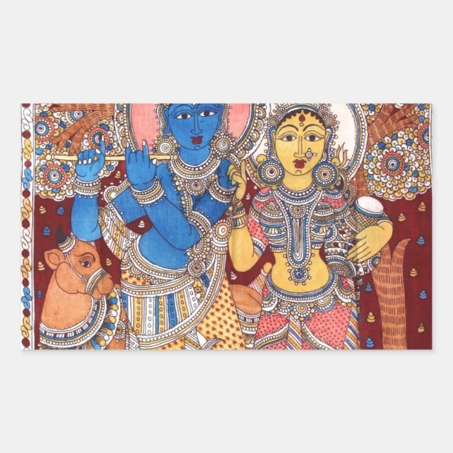KALAMKARI RADHA KRISHNA PAINTING STICKER (Front)