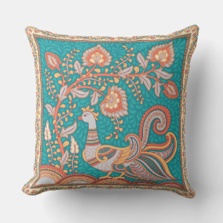 Kalamkari Throw Pillow