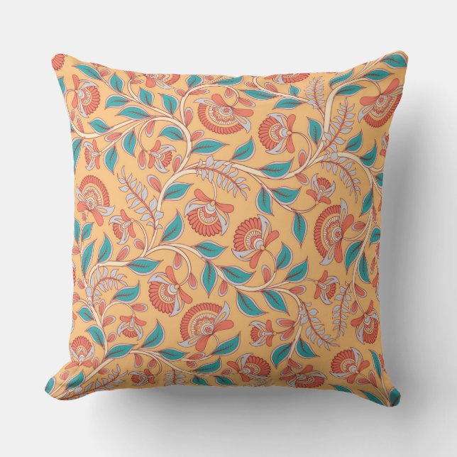 Kalamkari Throw Pillow (Front)