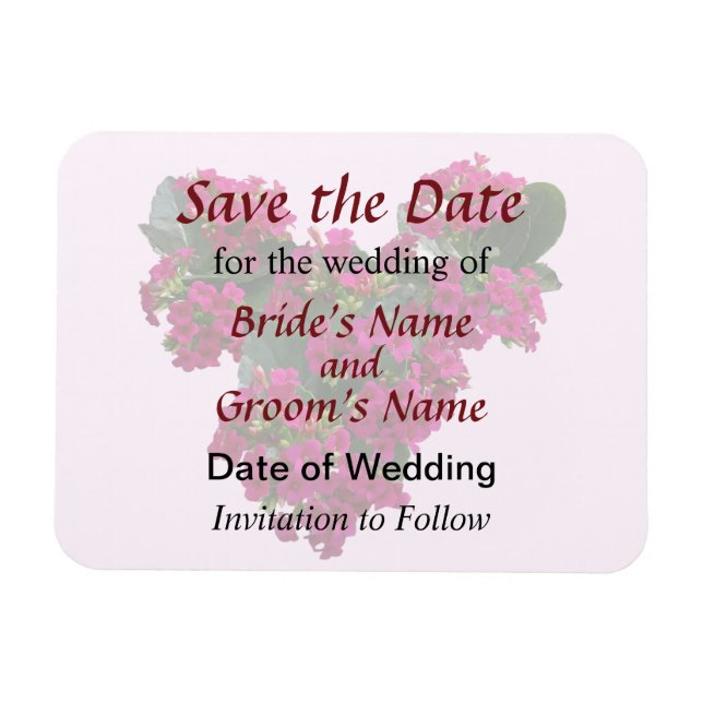Kalanchoe Heart Save the Date Magnet (Horizontal)