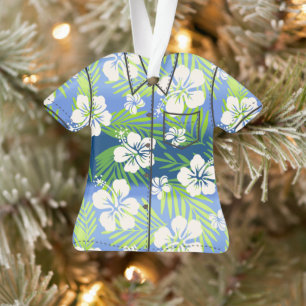Kalani Tie Dye Blend Tropical Hibiscus Aloha Shirt Ornament