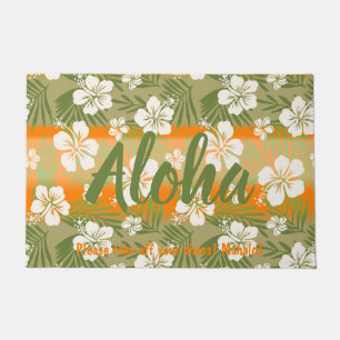 Kalani Tie Dye Blend Tropical Hibiscus - Orange Doormat