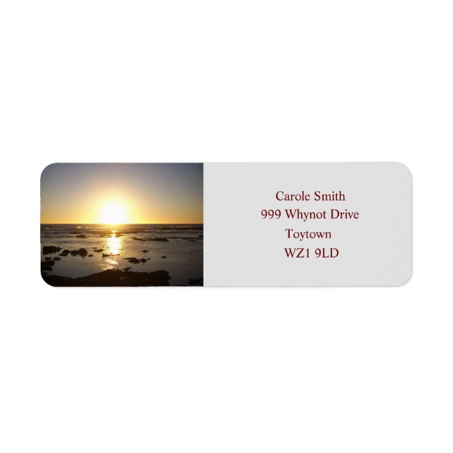 Kalbarri Beach Sunset Return Address Labels (Front)