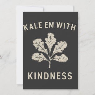 Kale Em With Kindness Funny Pun Veggies Vegan Holiday Card