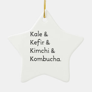 Kale Kefir Kimchi Kombucha Ceramic Ornament