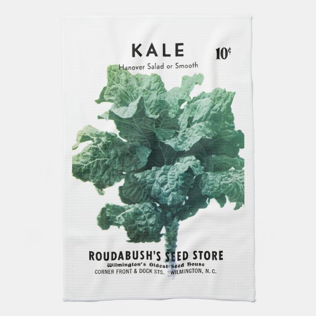 Kale Seed Packet Label Kitchen Towel (Vertical)