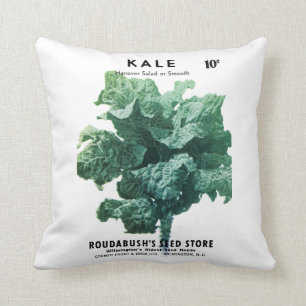 Kale Seed Packet Label Throw Pillow