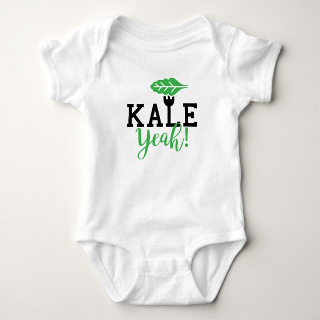 Kale Yeah Funny Vegan Design Baby Bodysuit (Front)