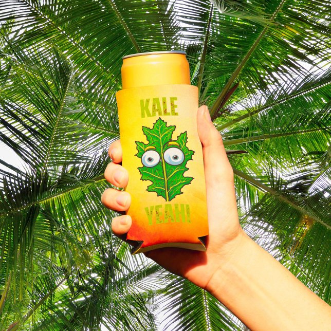 Kale Yeah Funny Veggie Pun 12oz  Seltzer Can Cooler (Creator Uploaded)
