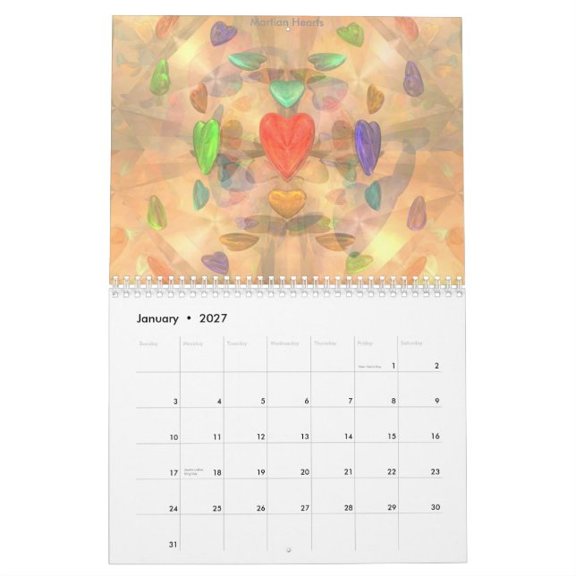 Kaleido3D Calendar (Jan 2027)