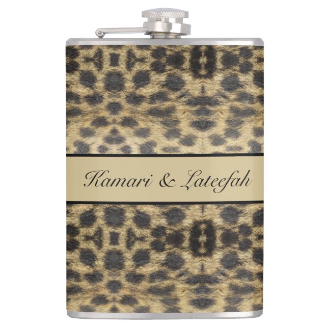 KaleidoCheetah, custom Hip Flask (Front)