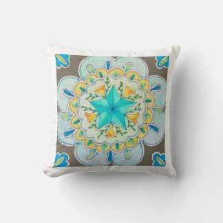 Kaleidoscope 2 Colourful Mandala Throw Pillow