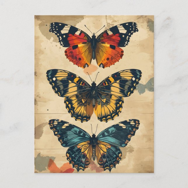 Kaleidoscope à papillon : Carte postale Vintage (Devant)