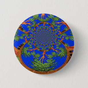 Kaleidoscope Acacia Tree Art Print/Graphic 2 Inch Round Button