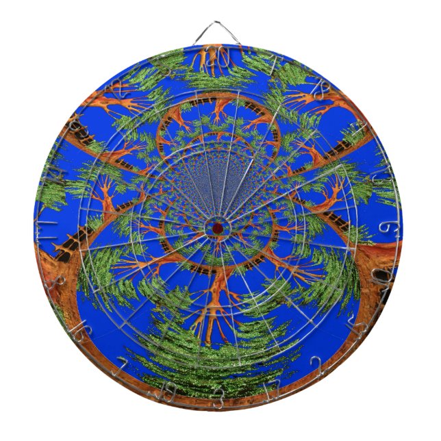 Kaleidoscope Acacia Tree Art Print/Graphic Dartboard (Front)