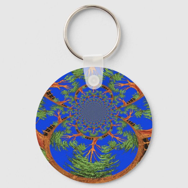 Kaleidoscope Acacia Tree Art Print/Graphic Keychain (Front)