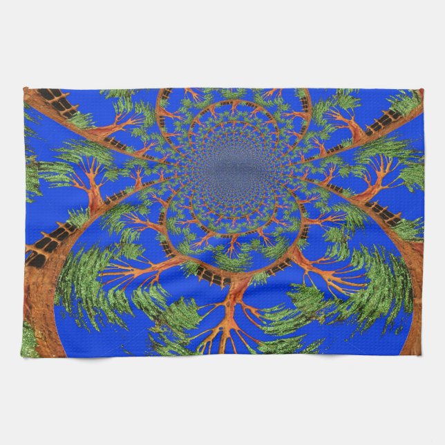 Kaleidoscope Acacia Tree Art Print/Graphic Kitchen Towel (Horizontal)