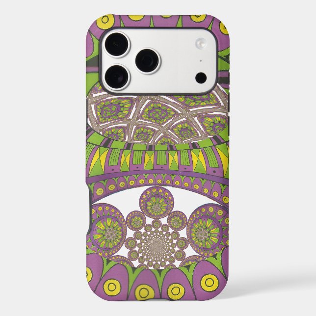 Kaleidoscope africain violet et jaune traditionnel (Verso)