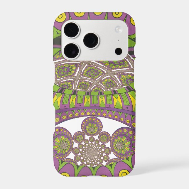 Kaleidoscope africain violet et jaune traditionnel (Verso)
