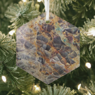 Kaleidoscope Agate Stone Pattern Glass Ornament