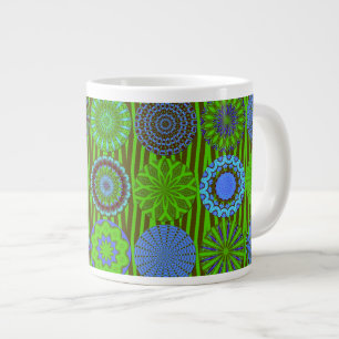 Kaleidoscope Amusant, Mug Jumbo Vert Bleu