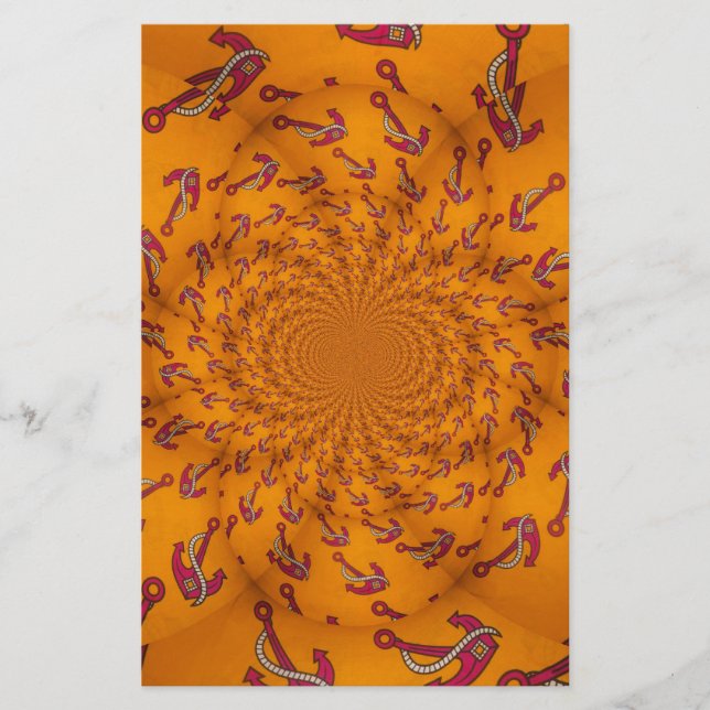 Kaleidoscope Anchor Art Print Stationery (Front)