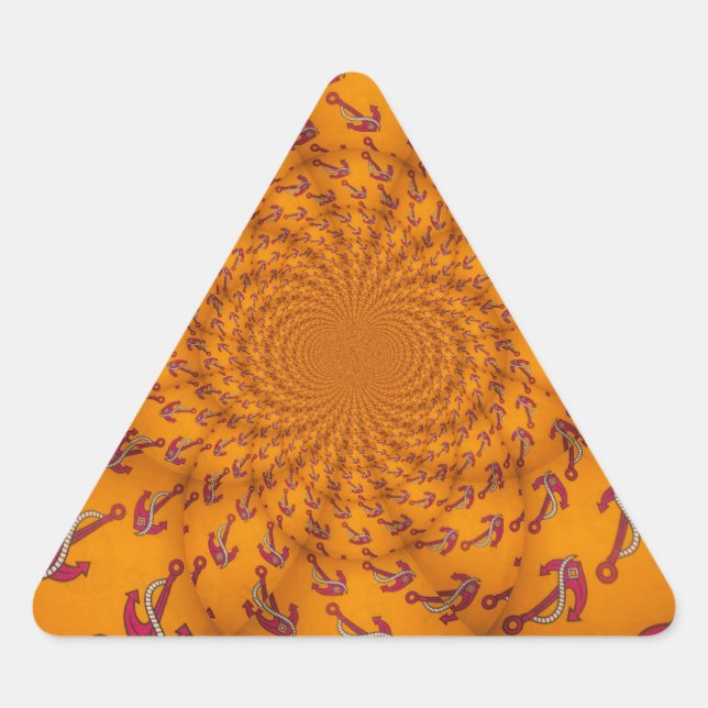 Kaleidoscope Anchor Art Print Triangle Sticker (Front)