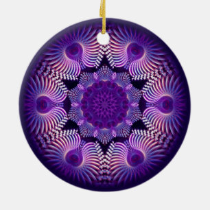 Kaleidoscope Apophysis Flower I Ceramic Ornament