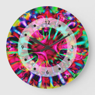 Kaleidoscope Apophysis Fractal Art - I Large Clock