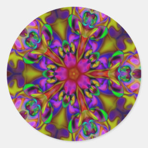 Kaleidoscope Apophysis Fractal Art - II Classic Round Sticker