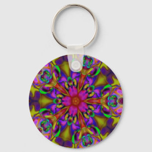 Kaleidoscope Apophysis Fractal Art - II Keychain