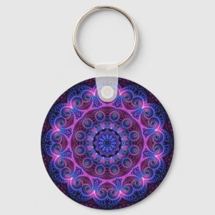 Kaleidoscope Apophysis Mandala Hearts Keychain