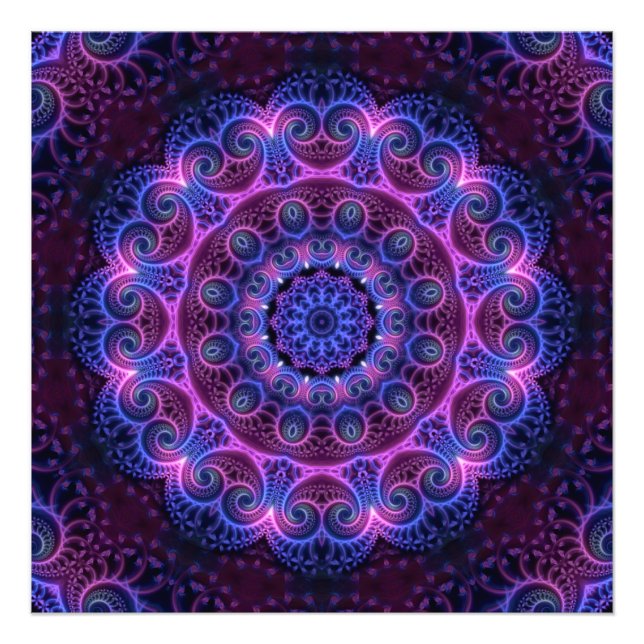 Kaleidoscope Apophysis Mandala Hearts Photo Print (Front)