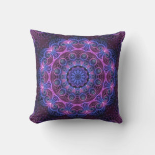 Kaleidoscope Apophysis Mandala Hearts Throw Pillow