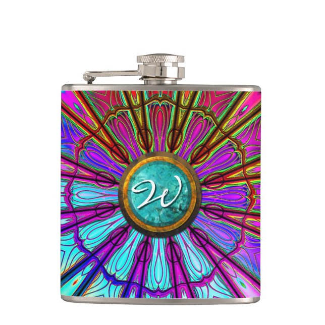 Kaleidoscope Art 14 Wrapped Flask (Front)