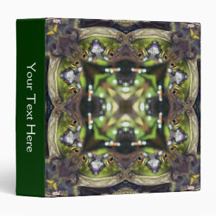 Kaleidoscope Art Bullfrog Face Nature Binder