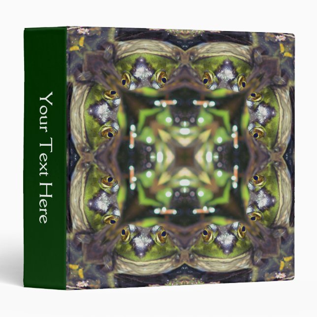 Kaleidoscope Art Bullfrog Visage Nature Classeur (Devant/Côté)