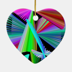 Kaleidoscope Art Red Green Purple Blue Black Ceramic Ornament
