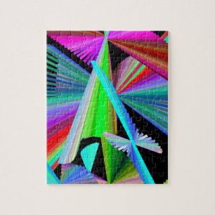 Kaleidoscope Art Red Green Purple Blue Black Jigsaw Puzzle
