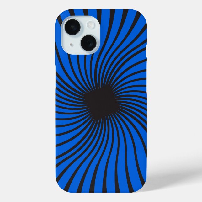 Kaleidoscope Black and Bright Blue Case-Mate iPhone Case (Back)