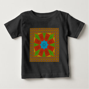 Kaleidoscope Bloom A Vibrant African Print Colour Baby T-Shirt