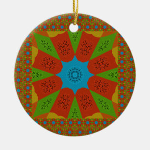 Kaleidoscope Bloom A Vibrant African Print Colour Ceramic Ornament